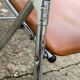 4 folding chairs chromed metal and Skaï fawn 1970