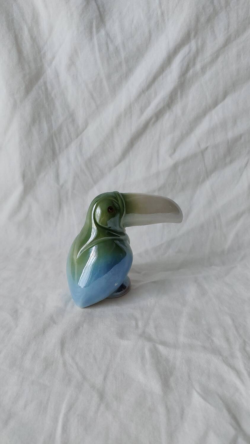 Ceramic Toucan Pastel Iridescent Enamel Decoration