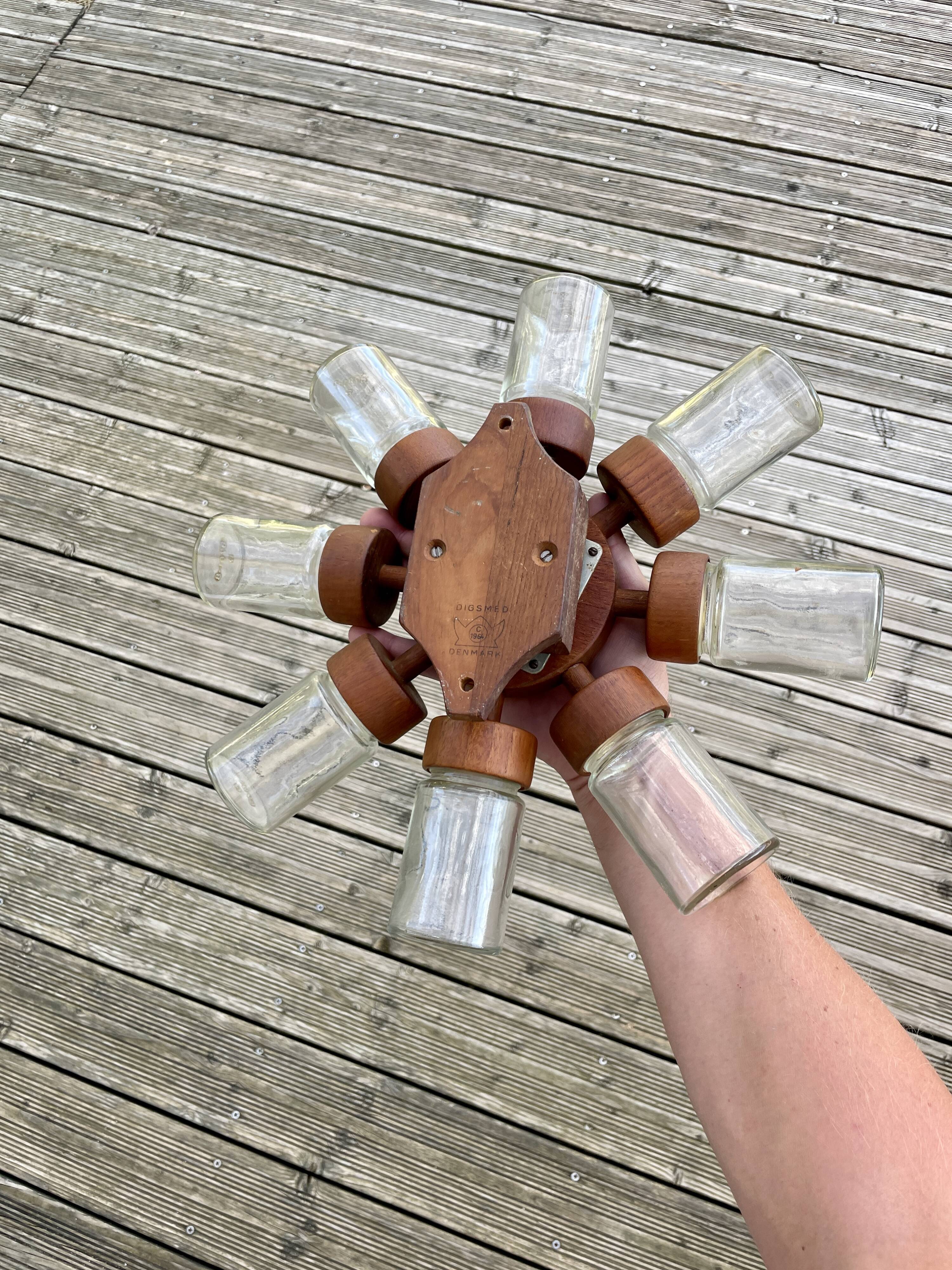Vintage wall spice wheel digsmed teak 1964
