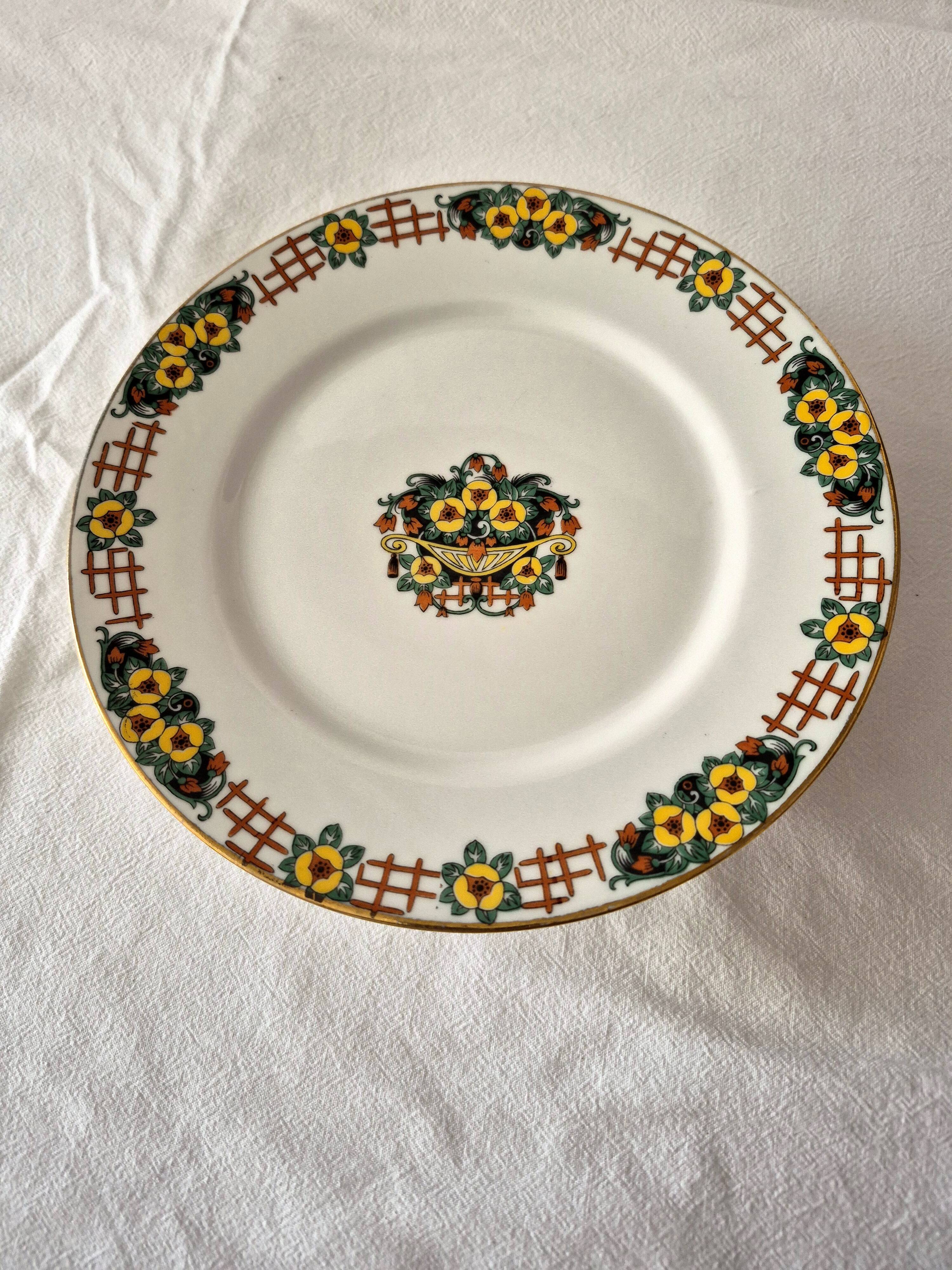 Dish on Pedestal Art Deco, Limoges porcelain, André François, A569