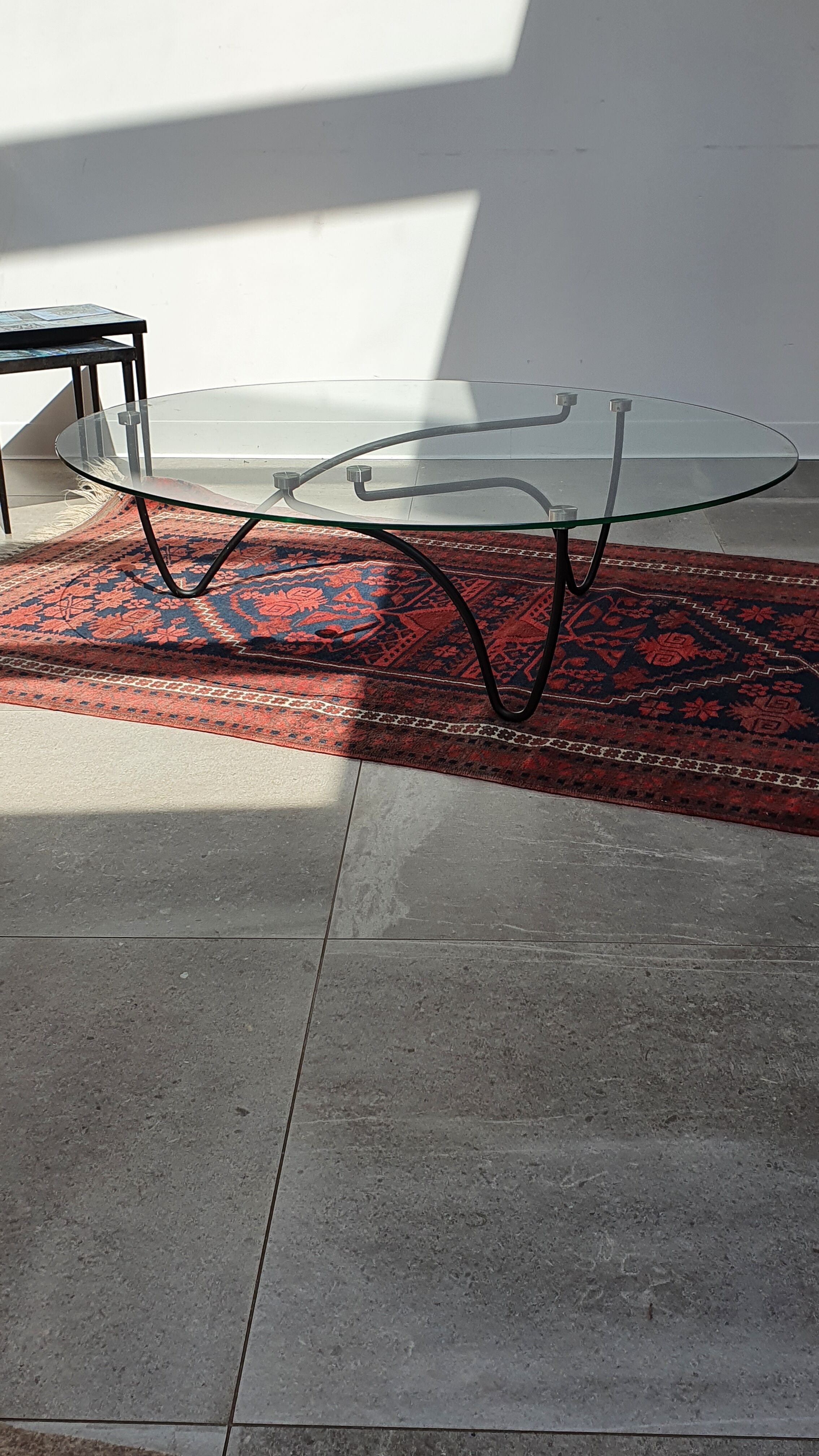 Old hand-knotted wool carpet