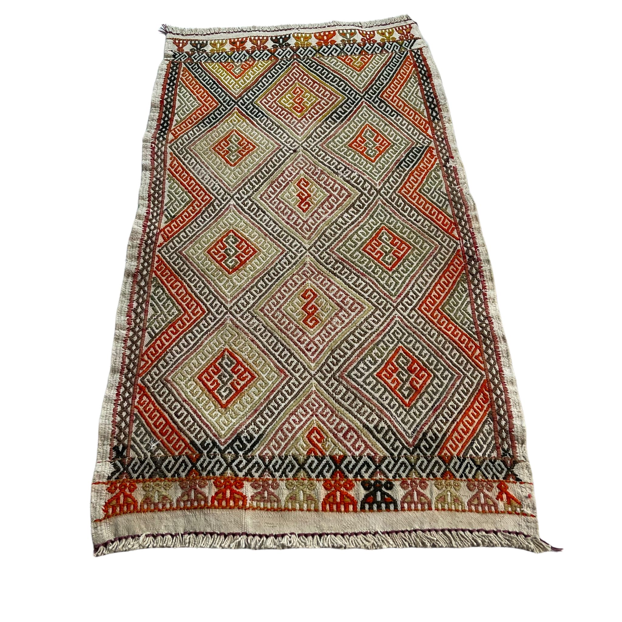 Tapis kilim turc vintage 85 x 46 cm