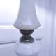 Massive alabaster floor lamp with metal embellishments from the 1970s.