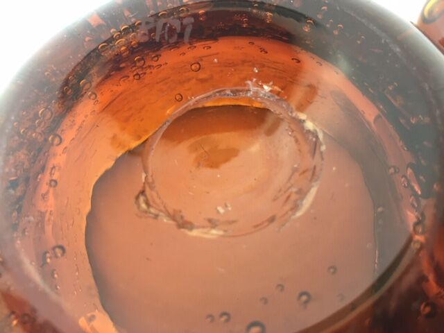 Biot amber glass mortar ashtray