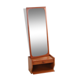 Teak wooden Corridor set mirror with floating chest of drawers 1960s