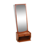 Miroir en bois de teck avec la poitrine flottante des tiroirs des années 60