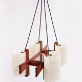 Scandinavian hanging lamp with resin caps, 1960