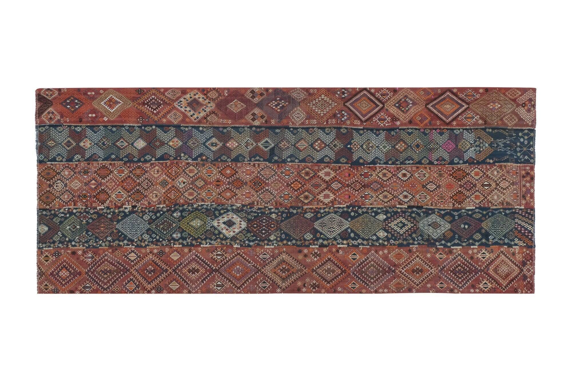 Vintage Turkish kilim handwoven 156x377 cm