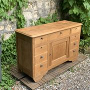 Buffet 9 tiroirs art déco chêne brut massif