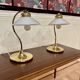 Pair of glass and metal lamps, Scandinavian design, 1960s.