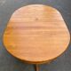 Round oval farmhouse table in solid pine wood, extendable 200cm