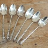 Armand Fresnais, 6 small silver metal spoons, Russian model