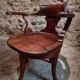 Antique wooden office chair – swivel captain's chair – walnut chair – early 1900s