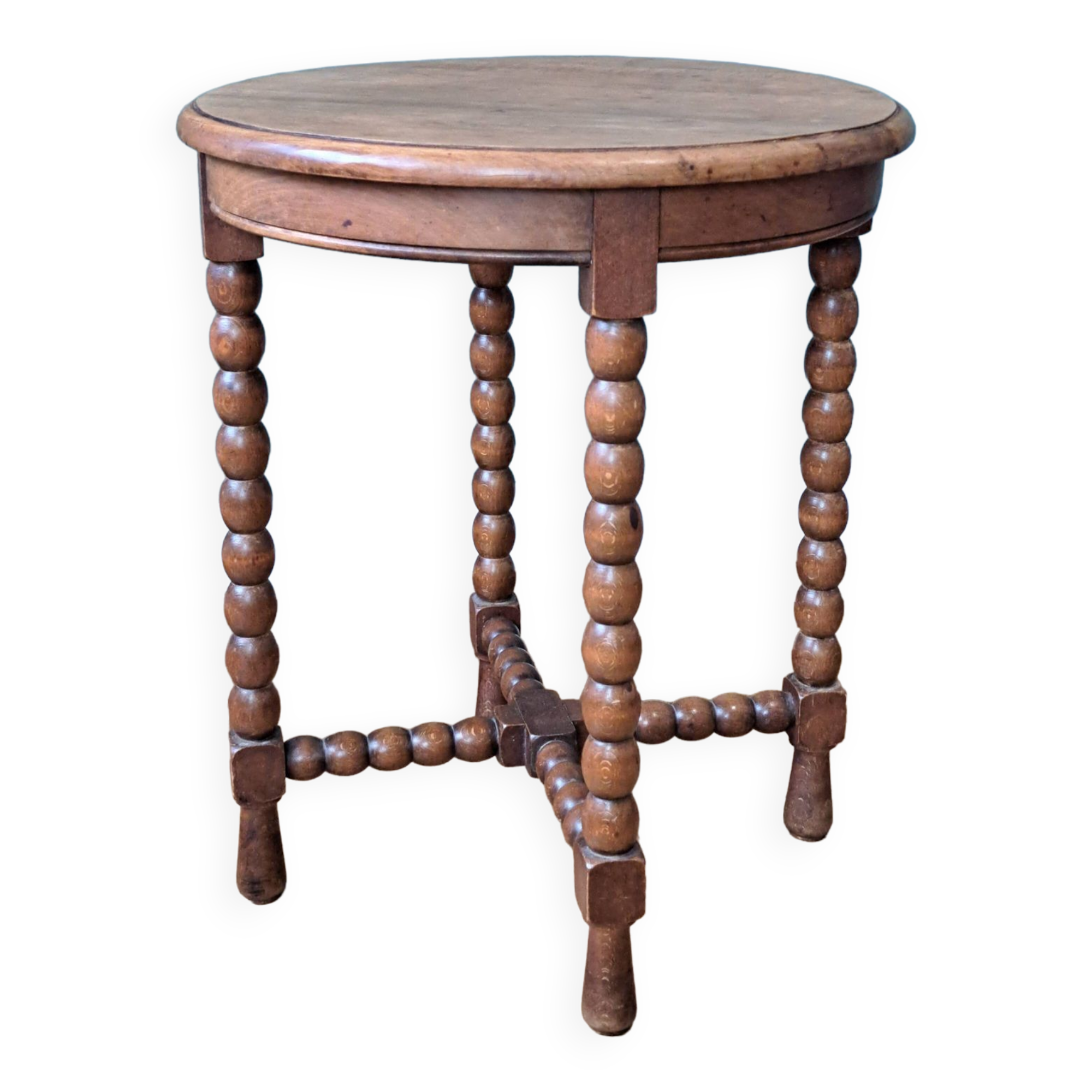 Side table with turned wooden legs