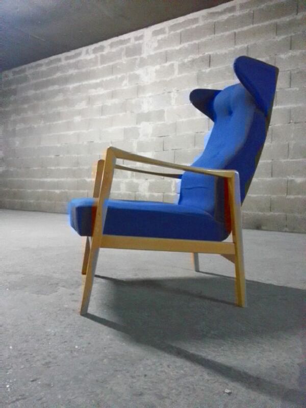 Fauteuil inclinable chaise longue lounge chair années 50 style kofod larsen  Sven Ivar Dysthe