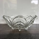 Vintage molded pressed glass bowl on foot