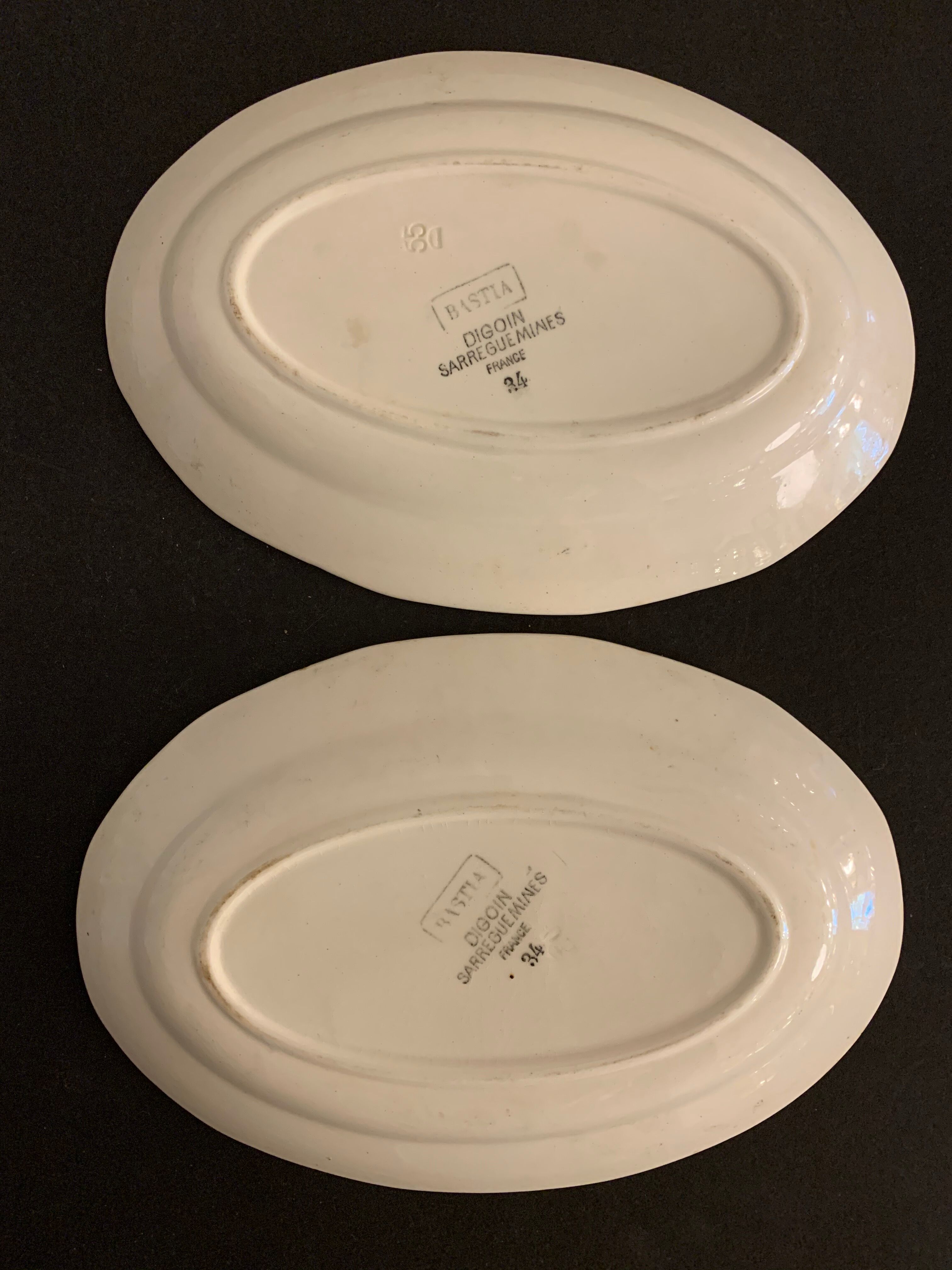 Pair of raviers Digoin Sarreguemines model Bastia