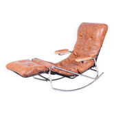 Mid-Century Rocking Reclining Armchair in Chrome by Lama, France, 1960s