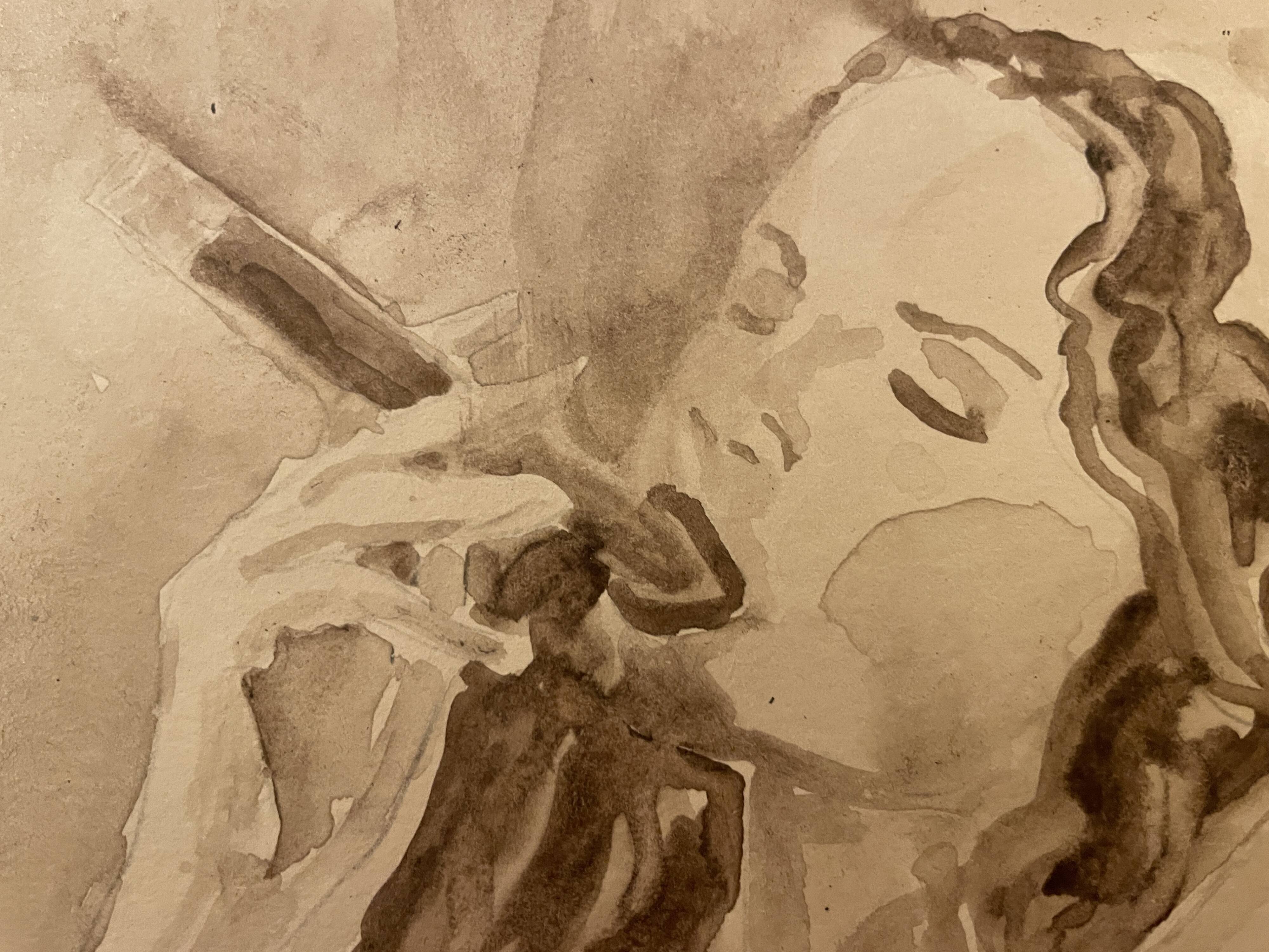 Watercolor Painting Signed “the smoker of Havanas” Cuba