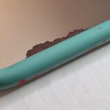 Vintage mirror in painted tubular steel of rectangular shape, 60 cm