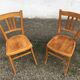 Pair of vintage curved wooden bistro chairs