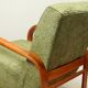 Art Deco armchair in green geometric jacquard by Kropacek Kozelek 1950