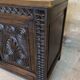 Carved solid wood chest.