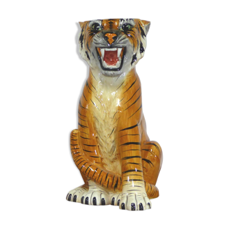 Pot à parapluie tigre vintage 1970