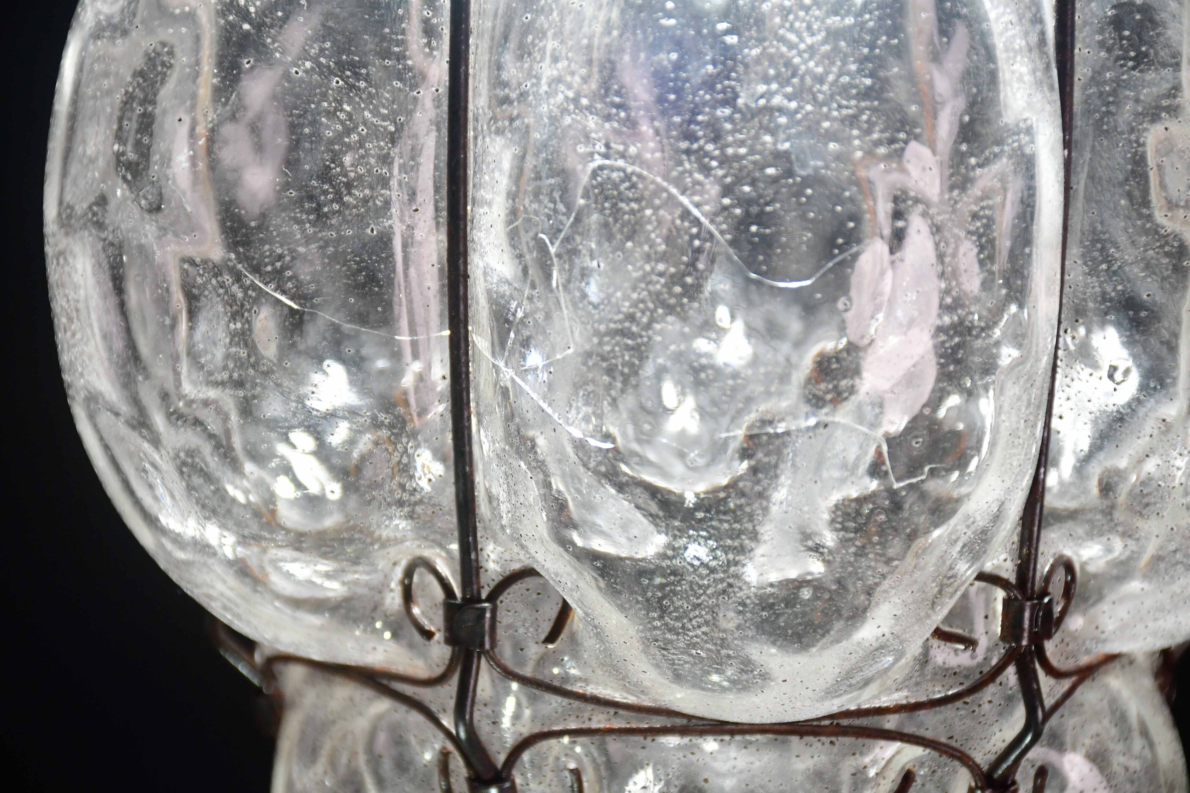 Venetian transparent lantern, Murano glass, Italy, 1970s