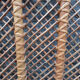 Headboard wood and rattan, braces, vintage, 60s