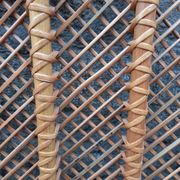 Headboard wood and rattan, braces, vintage, 60s
