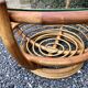 Rattan and glass coffee table