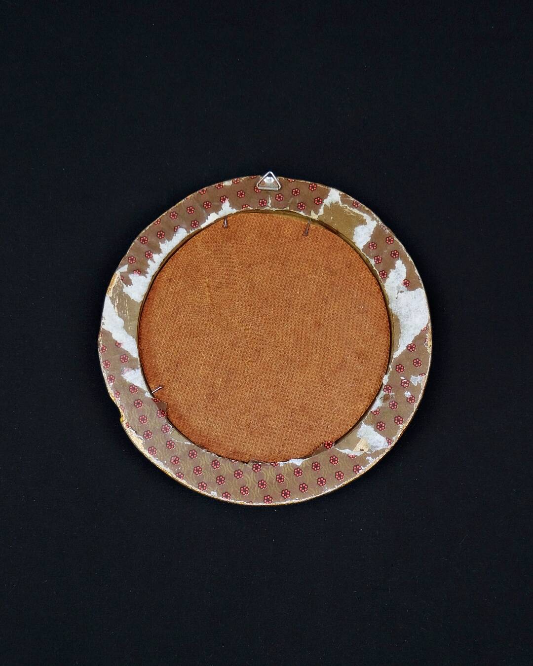 Still life in Tondo oil on panel of a bouquet of poppies signed