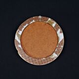 Still life in Tondo oil on panel of a bouquet of poppies signed