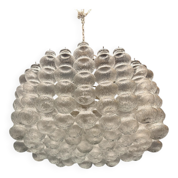 Large Murano Glass Bubble Chandelier 1980’s 11 Lights 