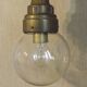 Old French Heavy Cast Bronze Marine Nautical Wall Light Glass Ball Shade 5101