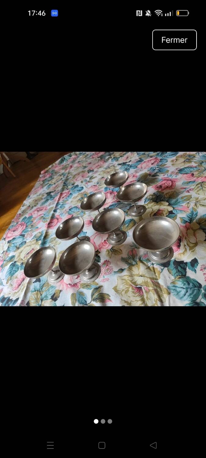 Lot de 8 coupes à glace inox