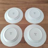 Set of 4 Limoges porcelain soup plates