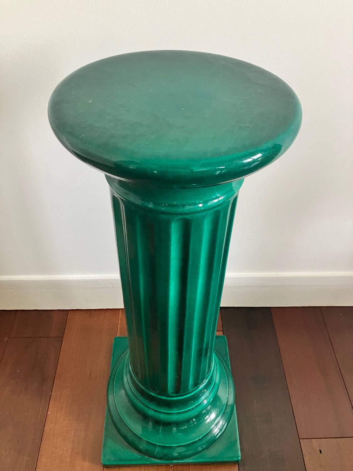 Green glazed ceramic column