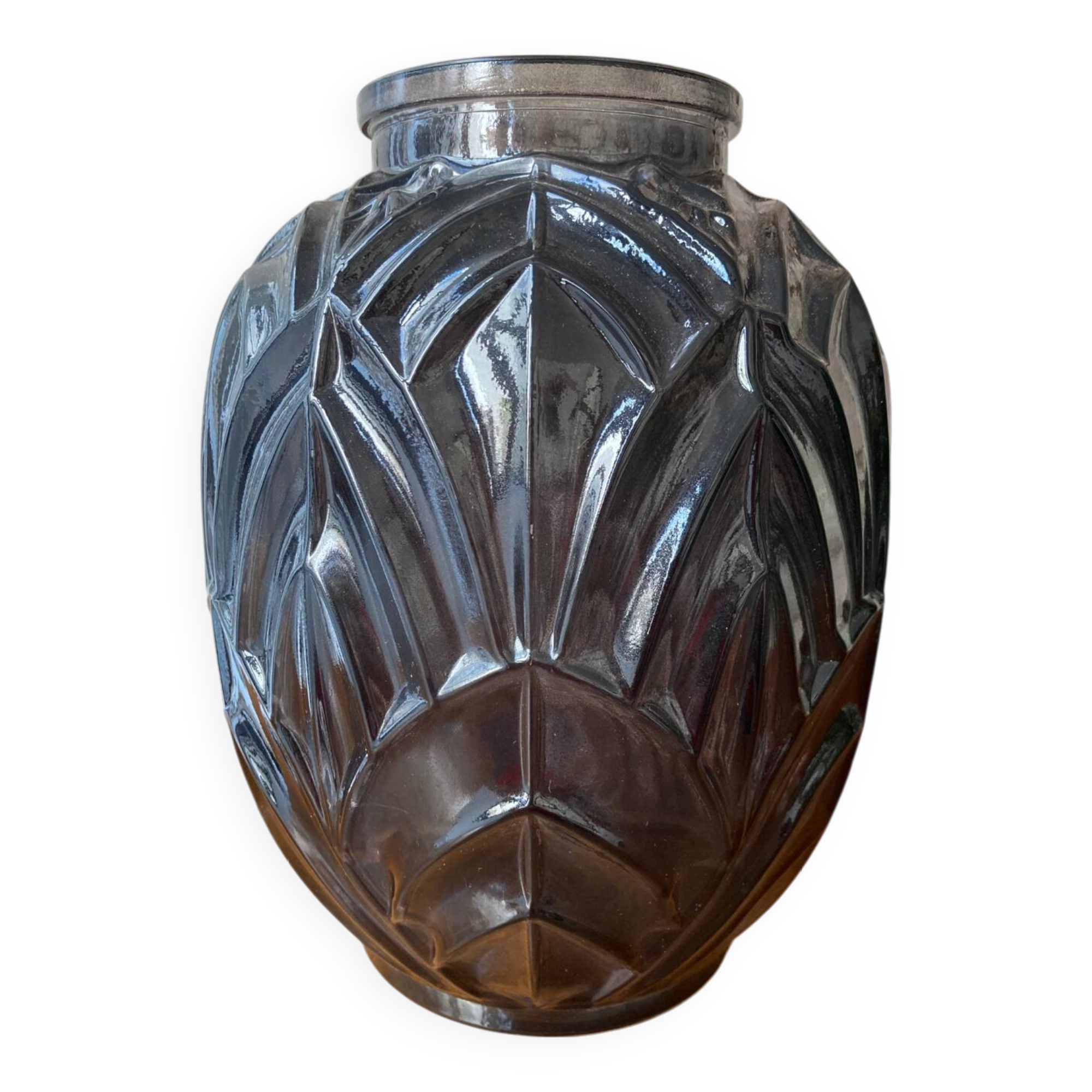 Vase style art deco gris