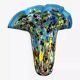 Venice circa 1980: Large "octopusy" vase in millefiori glass with a blue background