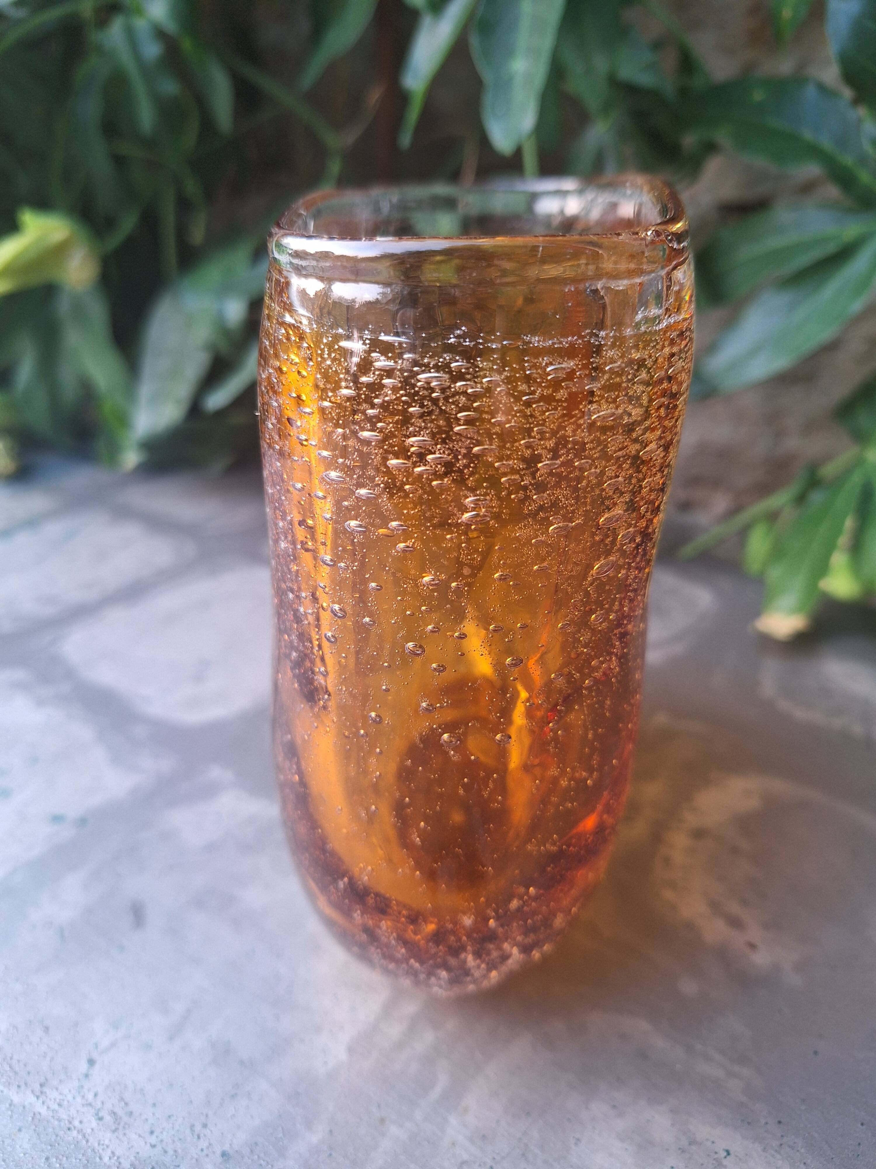 Bubble glass vase