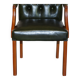 Fauteuil de bureau Chesterfield vintage en cuir Regency patiné