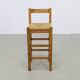 Tabourets de bar vintage en chêne et rotin, années 1970, lot de 4