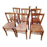 Set of six luterma chairs. Bistro. Pyrographs.