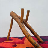 Brutalist style wooden magazine rack from the 1960s