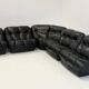 Black leather Nuvolone modular lounge sofa Rino Maturi for Mimo Padova