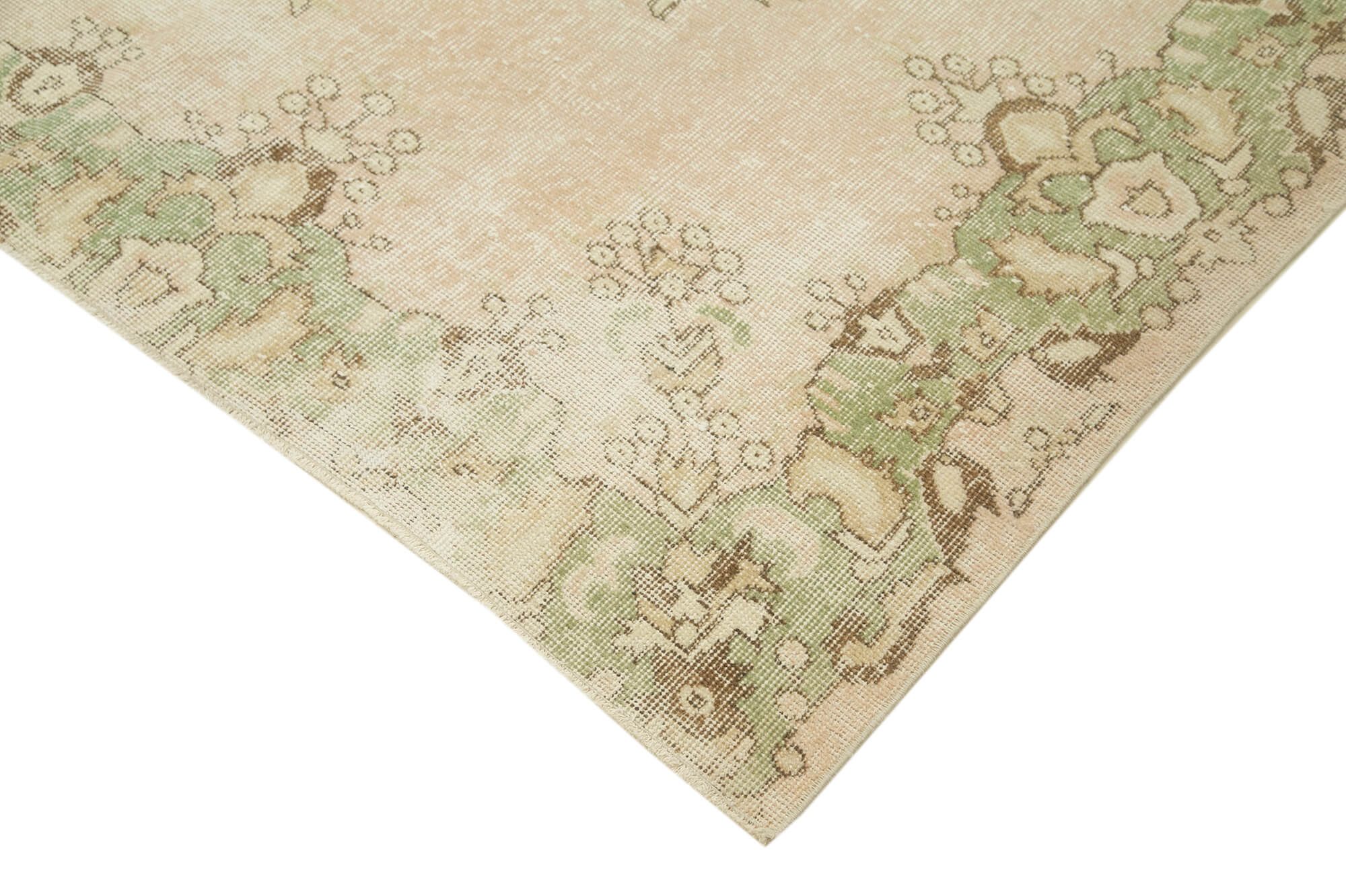 Handwoven Distressed Anatolian Beige Carpet 190 cm x 286 cm