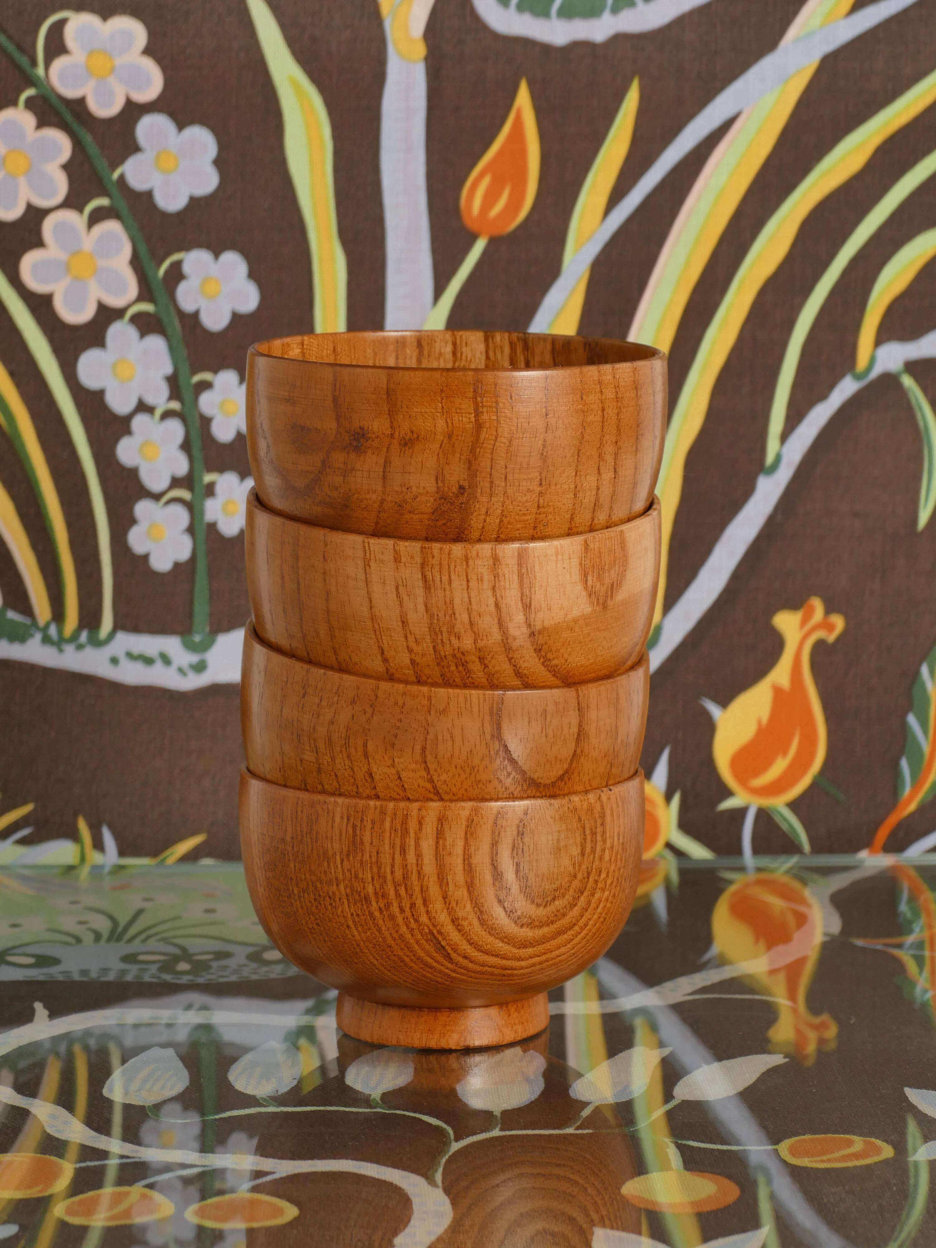 Mid-Century Modern Teak Wood Bowls, Sweden, Set of 4