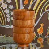 Mid-Century Modern Teak Wood Bowls, Sweden, Set of 4